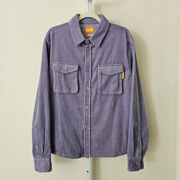 Effugence Other - EFFULGENCE Men's Long Sleeve Lavender Corduroy Button Overshirt Jacket Sz M
